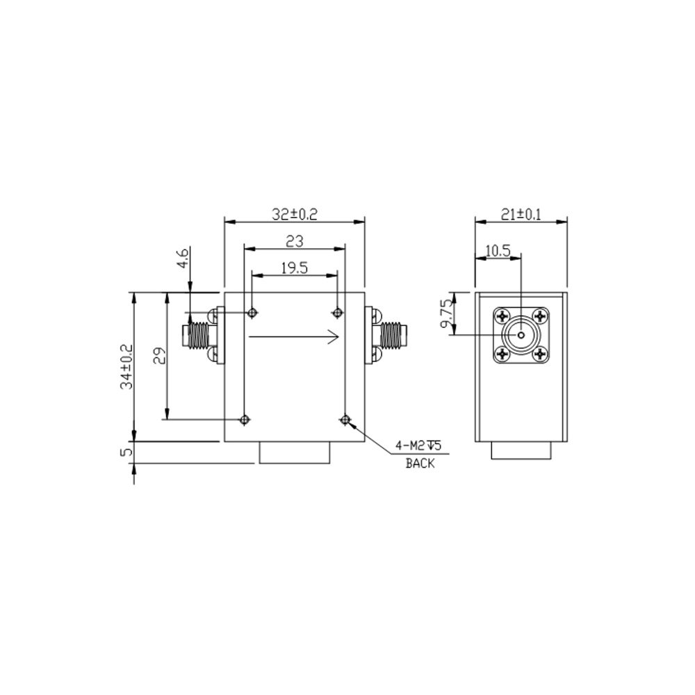 HS-100W Isolator With SMA type (2-4G)-立信聯合科技有限公司